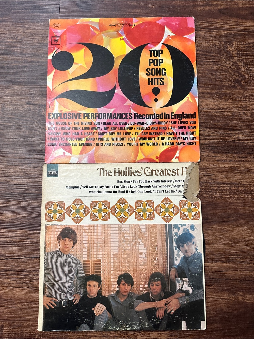 The Hollies Greatest Hits Vintage vinyl Album and pop hits records lot